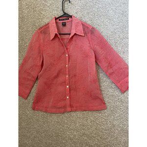 Scott Taylor Lightweight Coral Button Down Collared Shirt Size Large